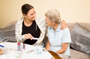 A nursing staff with a patient