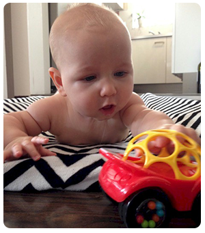 Charlie reaching for car